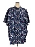 Assorted Brands Print Blue Short Sleeve Button-Down Shirt Size 4X - photo 1