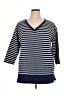Lands' End Stripes Blue Pullover Sweater Size XL (petite) - photo 1