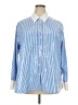 Lane Bryant Stripes Blue Long Sleeve Button-Down Shirt Size 18 - 20 Plus - photo 1