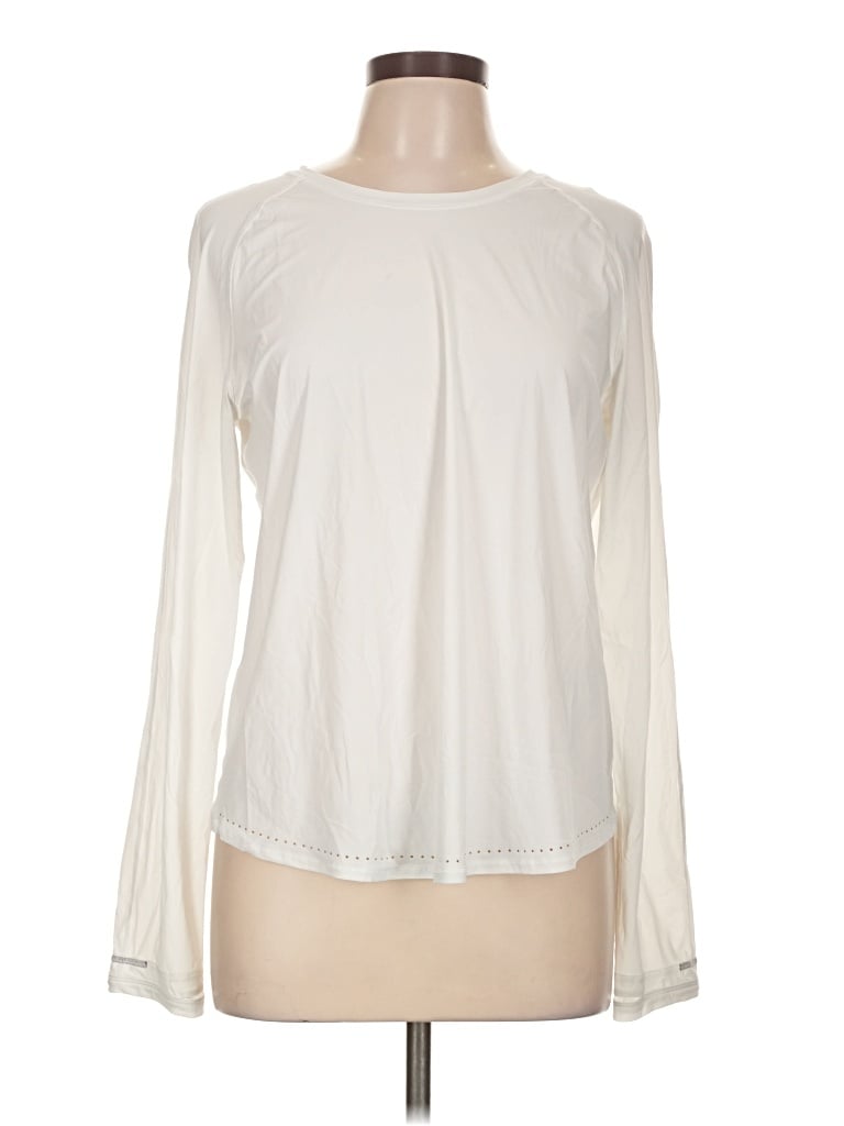 Pre-owned Lululemon Athletica Long Sleeve T-shirt In Ivory