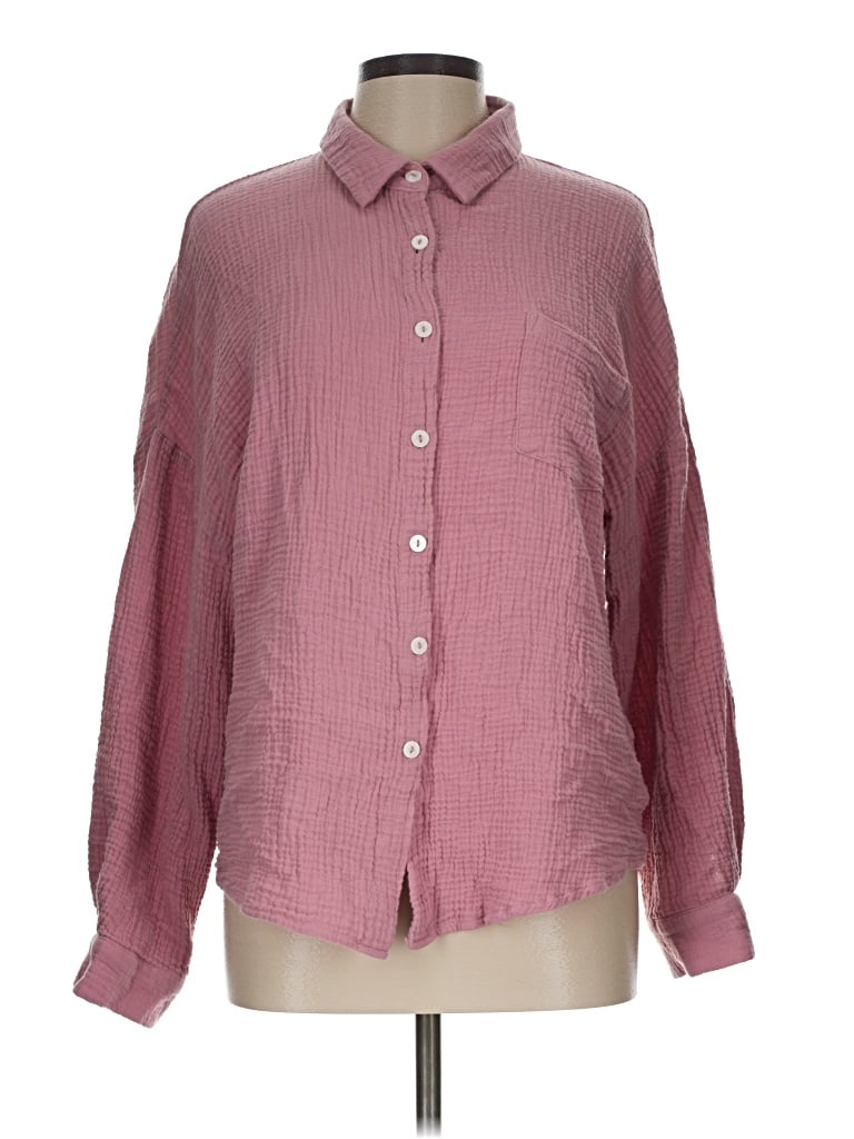 Pre-owned Automet Long Sleeve Button Down Shirt In Burgundy