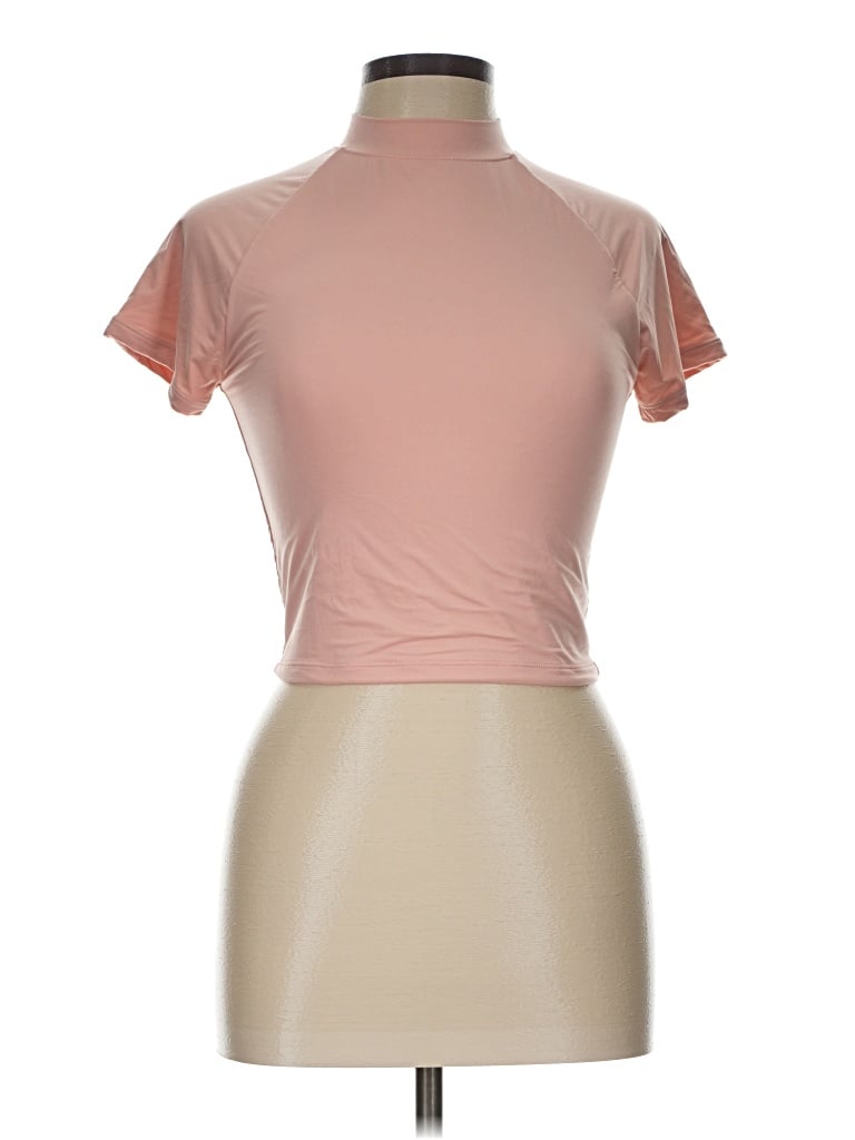 Pre-owned Reoria Short Sleeve Turtleneck In Pink