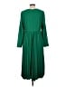 Ann Taylor 100% Polyester Solid Green Casual Dress Size 10 - photo 2