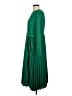 Ann Taylor 100% Polyester Solid Green Casual Dress Size 10 - photo 5