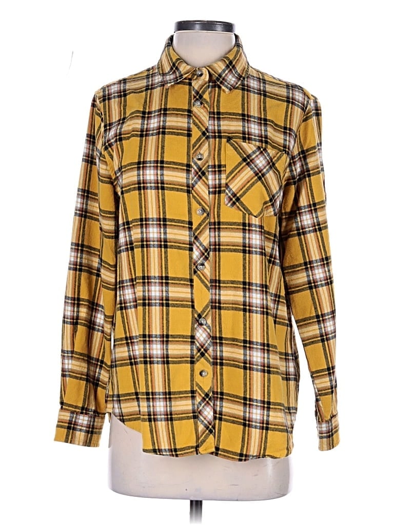 Pre-owned Canada Weather Gear Long Sleeve Button Down Shirt In Yellow