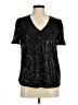 Niay 100% Polyester Metallic Black Short Sleeve T-Shirt Size 6 - photo 1