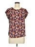 Lily White 100% Polyester Burgundy Short Sleeve Blouse Size M - photo 1