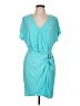 MICHAEL Michael Kors Solid Teal Cocktail Dress Size L - photo 1