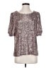 Assorted Brands Metallic Silver Short Sleeve Blouse Size S - photo 1