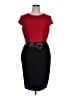 Sandra Darren Color Block Red Casual Dress Size 16 - photo 1