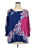 Susan Graver Floral Blue 3/4 Sleeve Blouse Size 2X (petite) - photo 1