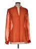 Joie Polka Dots Orange Long Sleeve Blouse Size L - photo 1