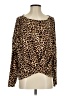 White Birch Animal Print Brown Long Sleeve Blouse Size S - photo 1