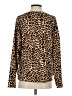 White Birch Animal Print Brown Long Sleeve Blouse Size S - photo 2