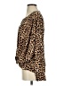 White Birch Animal Print Brown Long Sleeve Blouse Size S - photo 5