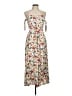 Lush 100% Rayon Floral Ivory Casual Dress Size M - photo 1