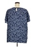 Como Black 100% Rayon Stars Blue Short Sleeve Blouse Size 3X - photo 2