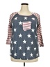 Keren Hart Blue 3/4 Sleeve T-Shirt Size 2X - photo 1