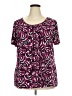 Assorted Brands Animal Print Pink Short Sleeve T-Shirt Size 2X - photo 1