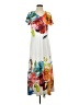 Unbranded 100% Polyester Tropical White Casual Dress Size S - photo 1
