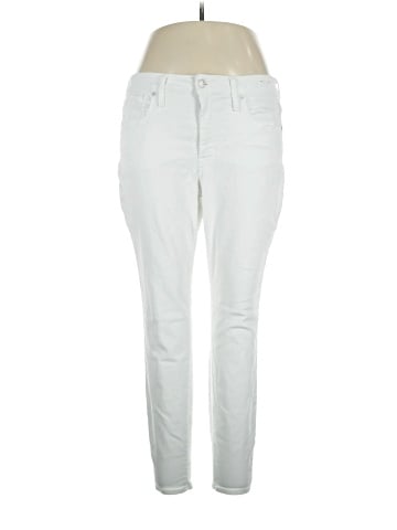 Madewell Plus 9" Mid-Rise Skinny Crop Jeans in Pure White (view 1)