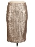 Alice + Olivia Metallic Solid Gold Silver Formal Skirt Size 6 - photo 1