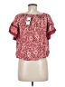 Angie 100% Rayon Red Short Sleeve Blouse Size M - photo 2