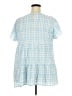 BLOOMCHIC Checkered-gingham Blue Short Sleeve Blouse Size 18 - 20 - photo 2