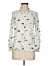 Assorted Brands 100% Rayon Print Ivory White Long Sleeve Button-Down Shirt Size M - photo 1