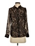 Guess 100% Polyester Animal Print Brown Long Sleeve Blouse Size S - photo 1
