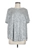 Torrid Metallic Silver Short Sleeve Blouse Size Med Plus (00) - photo 1