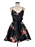B. Smart 100% Polyester Floral Black Cocktail Dress Size 9 - photo 1