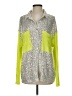 Pol Color Block Silver Long Sleeve Blouse Size S - photo 1