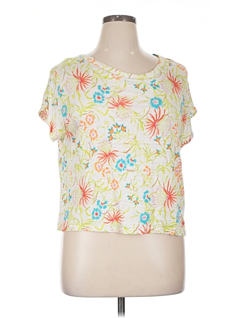 Pre-owned J By Joie Short Sleeve T-shirt In Ivory