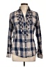 Vanity 100% Cotton Plaid Blue Long Sleeve Button-Down Shirt Size L - photo 1