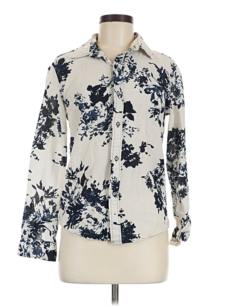 Pre-owned Unbranded Long Sleeve Button Down Shirt In Ivory