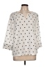 Fever Polka Dots Ivory 3/4 Sleeve Blouse Size L - photo 1