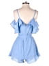 Blue Blush 100% Polyester Solid Blue Romper Size S - photo 2