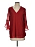 Calvin Klein 100% Polyester Red 3/4 Sleeve Blouse Size S - photo 1