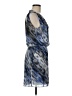 Parker 100% Polyester Print Blue Cocktail Dress Size M - photo 4