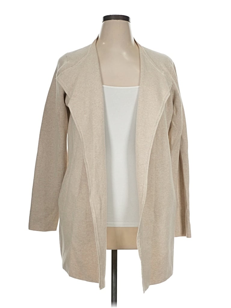 Pre-owned J.crew Factory Store Cardigan Sweater In Tan