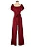Almost Famous Solid Burgundy Jumpsuit Size L - photo 1