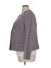 Le Suit 100% Polyester Houndstooth Purple Blazer Size 16 - photo 5