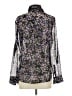 Express Floral Silver Long Sleeve Blouse Size S - photo 2