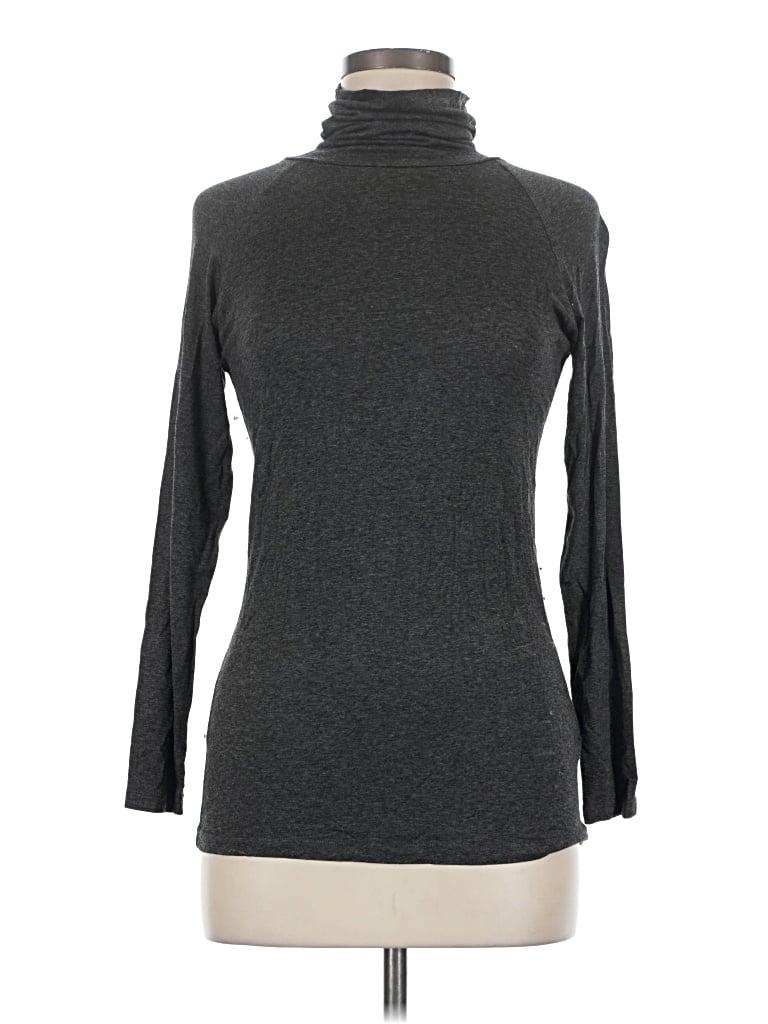 Pre-owned Zara Basic Long Sleeve Turtleneck In Gray