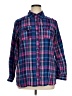 Avenue 100% Cotton Plaid Blue Long Sleeve Button-Down Shirt Size 14 - 16 Plus - photo 1