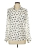 Freebird 100% Polyester Animal Print Ivory Long Sleeve Blouse Size L - photo 1