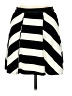 Monteau Stripes Black Casual Skirt Size L - photo 1