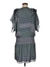 Parker 100% Polyester Chevron-herringbone Teal Casual Dress Size M - photo 2
