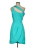 BCBGMAXAZRIA 100% Polyester Solid Teal Cocktail Dress Size 2 - photo 1